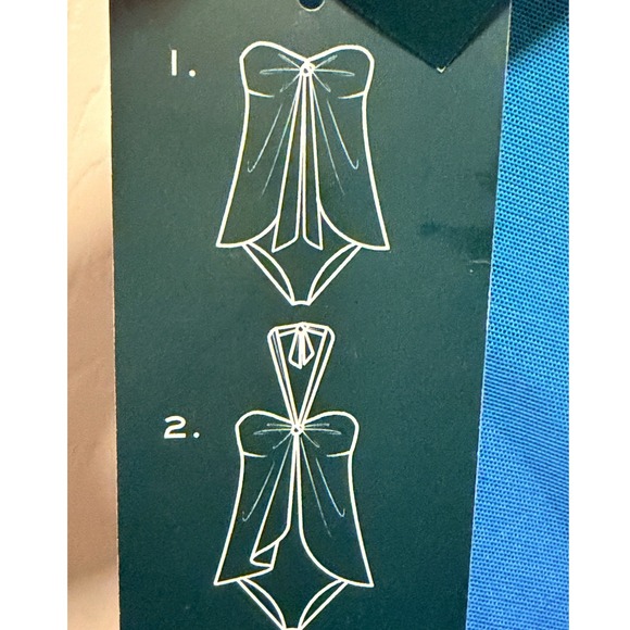 Lauren Ralph Lauren Ombre Convertible Neck Tie Swim Dress Blue Teal 4 NWT - Picture 5 of 9